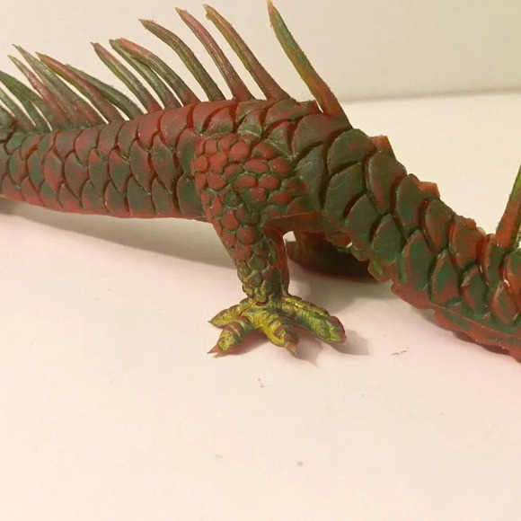 Vintage Rubber Dragon Jiggler Hong Kong 12 Inch Rubbery Toy Figure Broken Tail - Picture 14 of 16